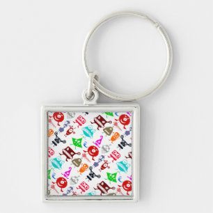 Porte-clés Cute colorful funny monsters patterns