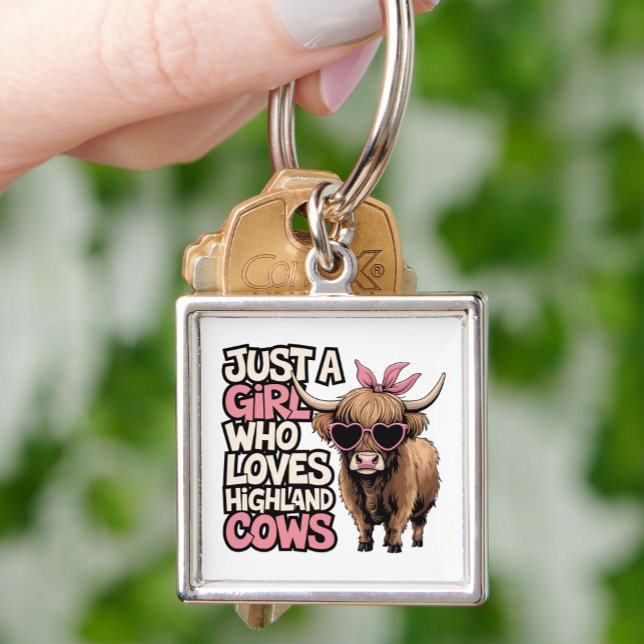 Porte-clés Cute Cow Cadeau Vie Agricole Juste Une Fille Vache (Créateur téléchargé)