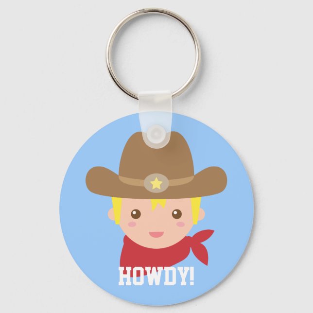 Porte-clés Cute Cowboy Boy Personnalisé (Recto)
