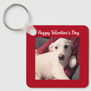 Porte-clés Cute Dog with Dad Valentines Day Two Photo