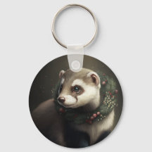 Cute Festive Porte - clé Ferret