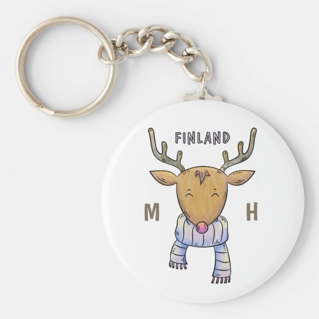Porte-clés Cute Finlande Reindeer personnalisé porte - clés m (Devant)