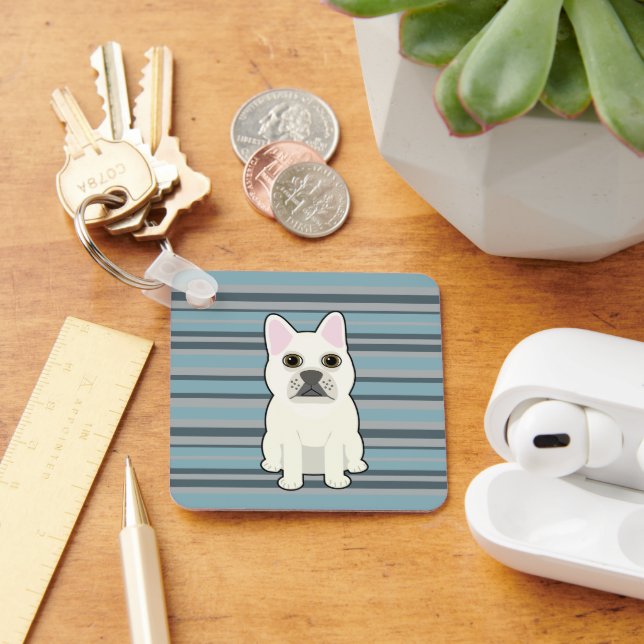 Porte-clés Cute French Bulldog Blue Striped (Bureau)