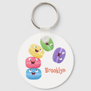 Porte-clés Cute funny macaroons cartoon illustration