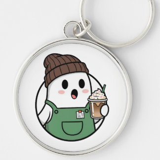 Porte-clés Cute Ghost Coffee Keychain