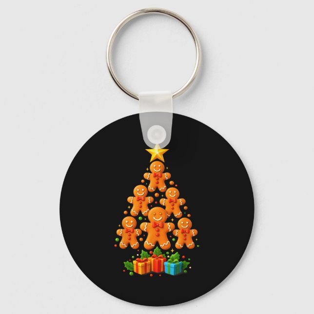 Porte-clés Cute Gingerbread Christmas Tree Holiday Funny Xmas (Recto)