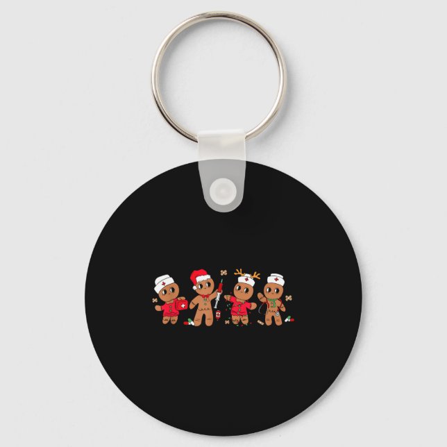 Porte-clés Cute Gingerbread Nurse Christmas Design Medical Hu (Recto)