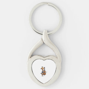 Porte-clés Cute Giraffe Jouer Cello Giraffes Musicien Musique