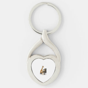 Porte-clés Cute Giraffe Jouer Piano Giraffes Musicien Musique