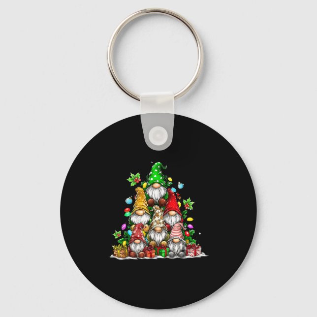 Porte-clés Cute Gnomes Christmas Tree Lights Gnomies Gnome Xm (Recto)