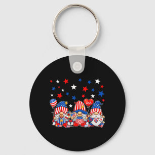 Porte-clés Cute Gnomes USA Drapeau Américain Fête de l'Indépe