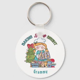 Porte-clés Cute grand-mère Noël Porte - clé