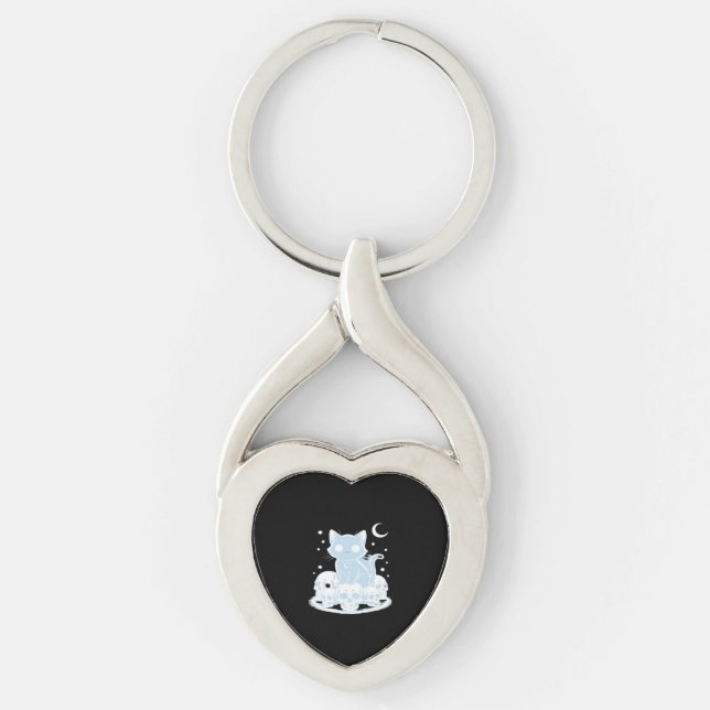 Porte-clés Cute Halloween Kitten Chat Gothique Esthétique Ess (Devant)