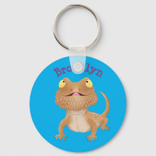 Porte-clés Cute happy bearded dragon lizard cartoon