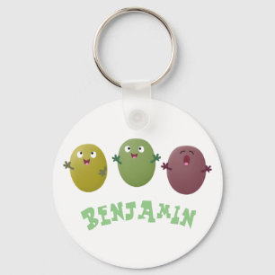 Porte-clés Cute happy olives singing cartoon keychain