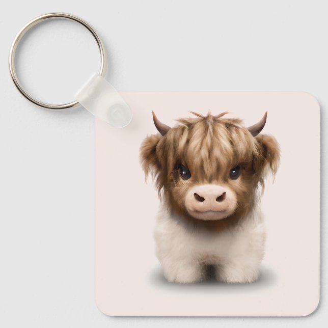 Porte-clés Cute Highlands Scottish Cow (Recto)