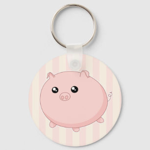 Porte-clés Cute Kawaii chubby porc rose