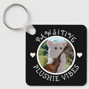 Porte-clés Cute Kawaii Élégante Vibes Plushie Pawsitive Photo