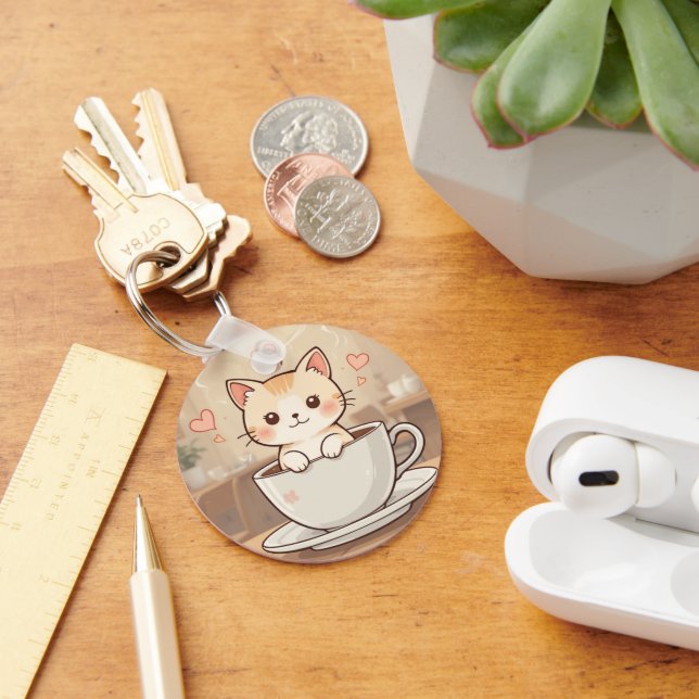 Porte-clés Cute Kawaii Kitten Keychain | keyring-gift idea  (Bureau)