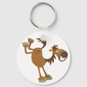 Porte-clés Cute Kicking Cartoon Cheval Porte - clé