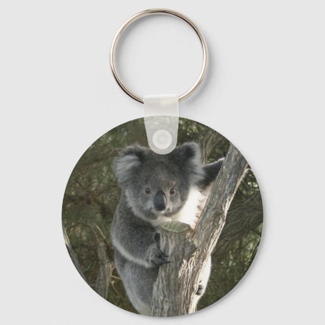 Porte-clés Cute Koala Climbing a Tree (Recto)