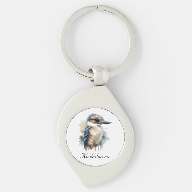 Porte-clés Cute Kookaburra sur une branche, personnalisé (Devant)