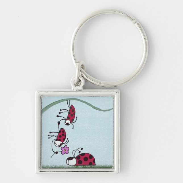 Porte-clés Cute Ladybug Professant Sa Peinture D'Amour (Devant)