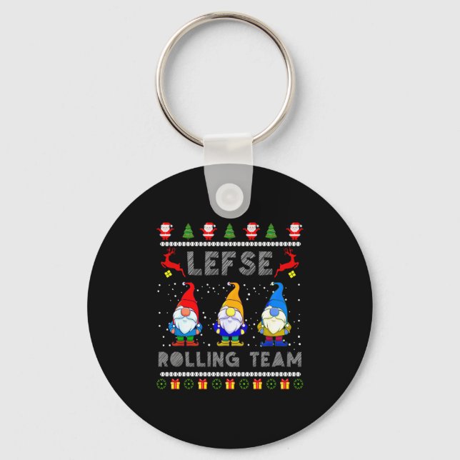 Porte-clés Cute Lefse Rolling Team Norwegian Gnomes Ugly Xmas (Recto)