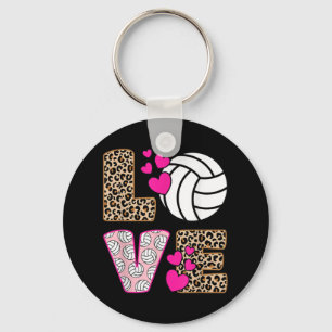 Porte-clés Cute Love Volleyball Empreinte de léopard Femmes V