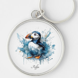 Porte-clés Cute macaron en bleu aquarelle