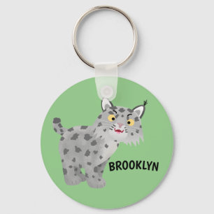 Porte-clés Cute mean bobcat lynx cartoon cat