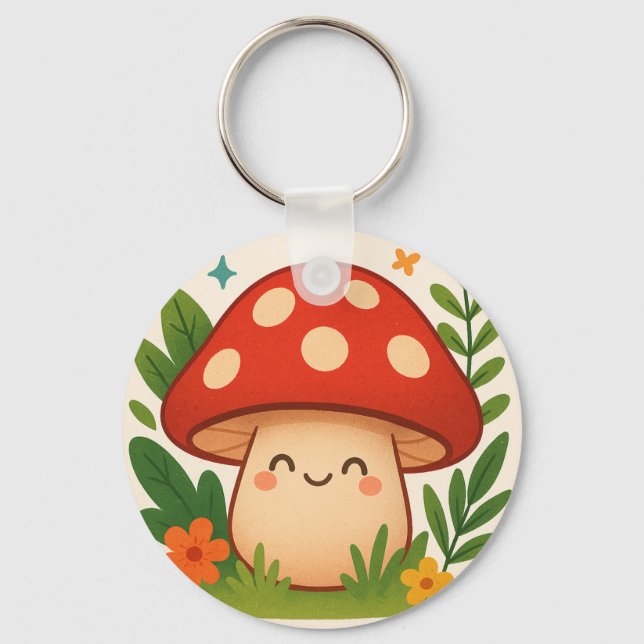 Porte-clés Cute Mushroom Keychain (Recto)