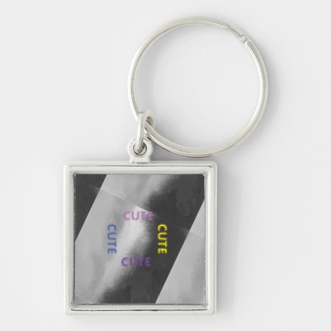 Porte-clés CUTE_ NOIR ET CLAIR GRIS(BLEU JAUNE Violet) (Devant)