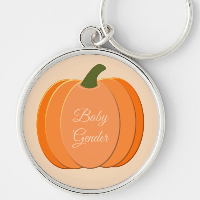 Porte-clés Cute Orange Genre Neutre Citrouille Personnalisé (Devant)