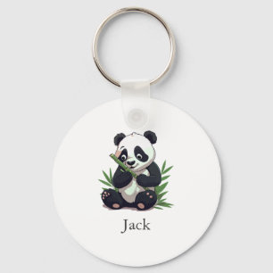 Porte-clés Cute Panda Green Bamboo fête d'anniversaire