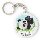 Cute Panda nom personnalisé porte - clés