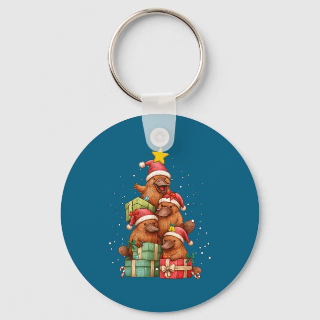 Porte-clés Cute Platypus Le Christmas Tree Xmas Hat  (Recto)