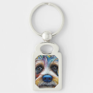 Porte-clés Cute Pop Art Terrier