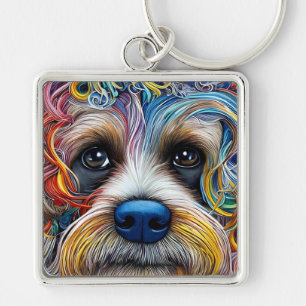 Porte-clés Cute Pop Art Terrier