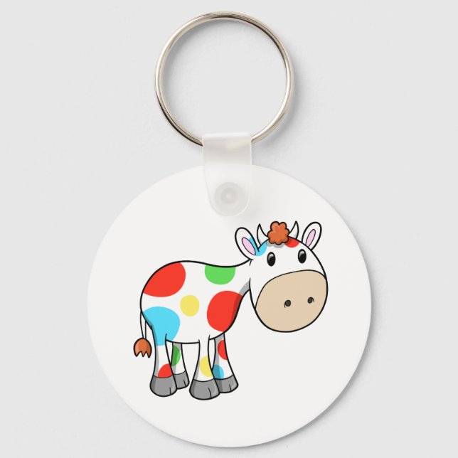 Porte-clés Cute Porte - clé Rainbow Cow (Recto)