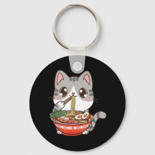 Porte-clés Cute Ramen Cat Kawaii Anime Japonais Food Boy Girl