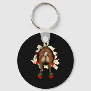 Porte-clés Cute Reindeer Butt Breakthrough Noël