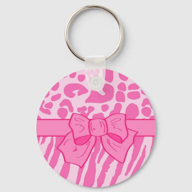 Porte-clés Cute rose Zebra Leopard Poster de animal et Girly  (Recto)