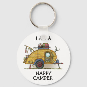 Porte-clés Cute RV Vintage Teardrop Camper Travel Trailer