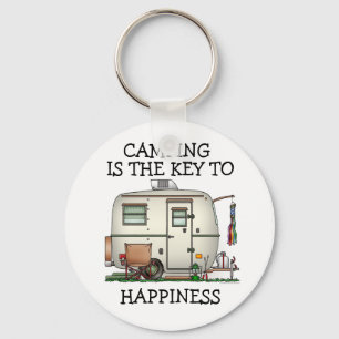 Porte-clés Cute RV Vintage Verre Oeuf Camper Travel Trailer