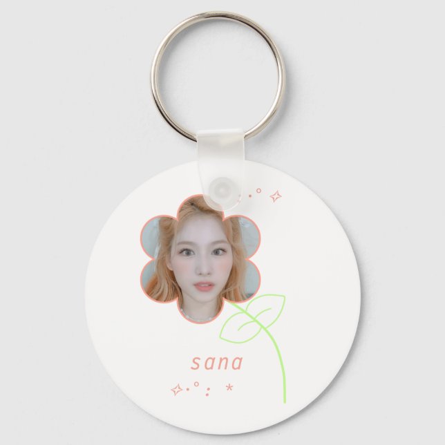 Porte-clés Cute Sana Flower Kpop (Recto)