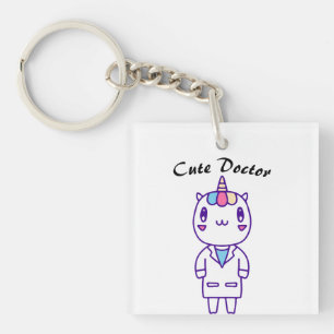 Porte-clés Cute Unicorn Docteur Cadeau - Drôle Design Médical