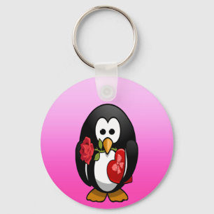 Porte-clés Cute Valentine's Day Penguin Funny Cartoon