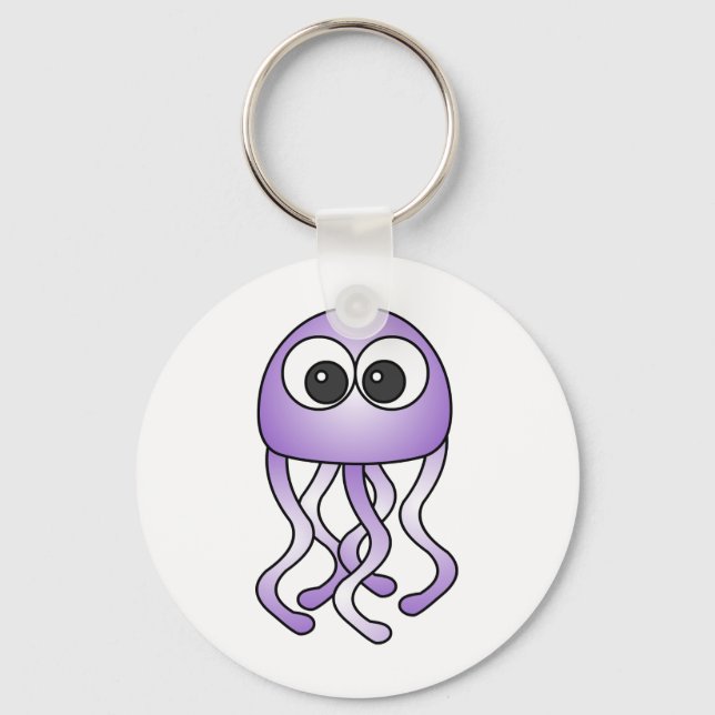 Porte-clés Cute violet Porte - clé de méduse Kawaii (Recto)