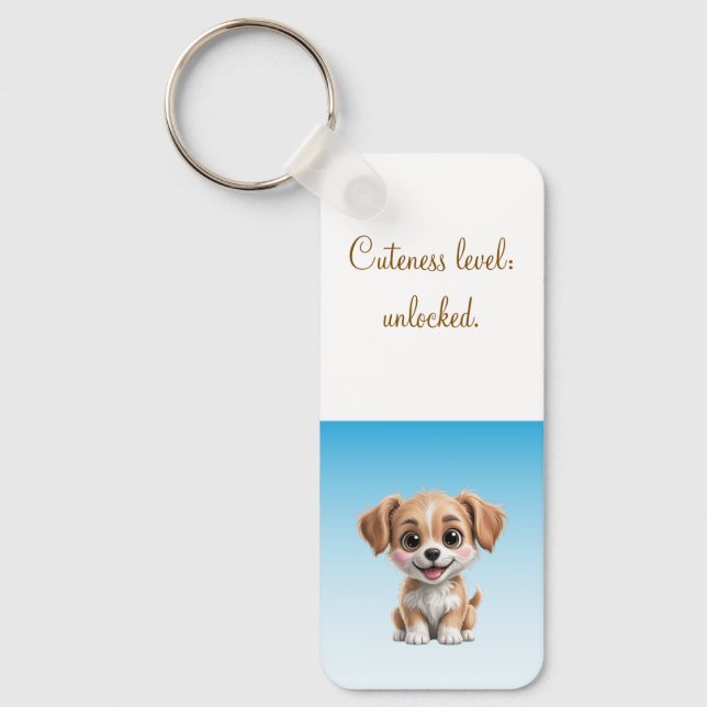 Porte-clés Cuteness Level Keychain – Custom Text & Photo (Recto)